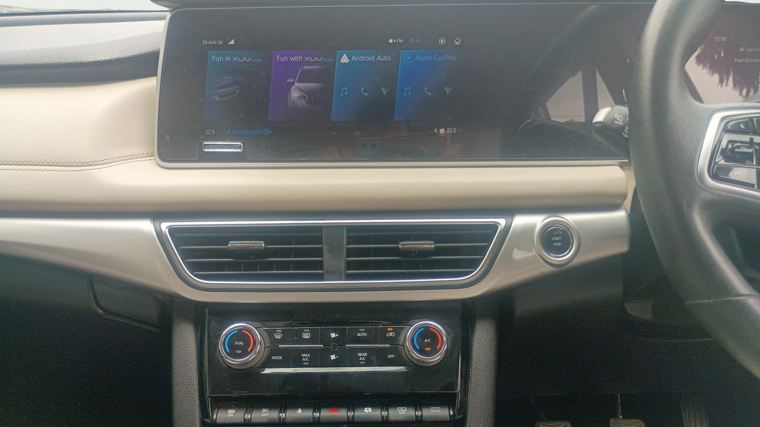 Used 2023 Mahindra XUV700 AX 7 Luxury Pack Diesel MT 7 STR Diesel Manual interior MUSIC SYSTEM & AC CONTROL VIEW