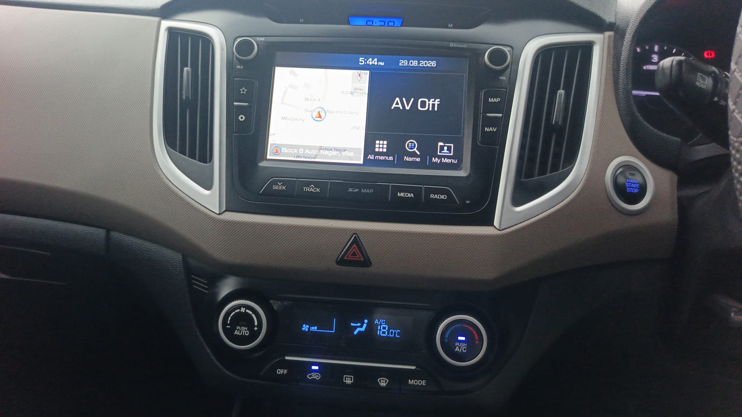 Used 2019 Hyundai Creta SX 1.6 AT CRDi Diesel Automatic interior MUSIC SYSTEM & AC CONTROL VIEW