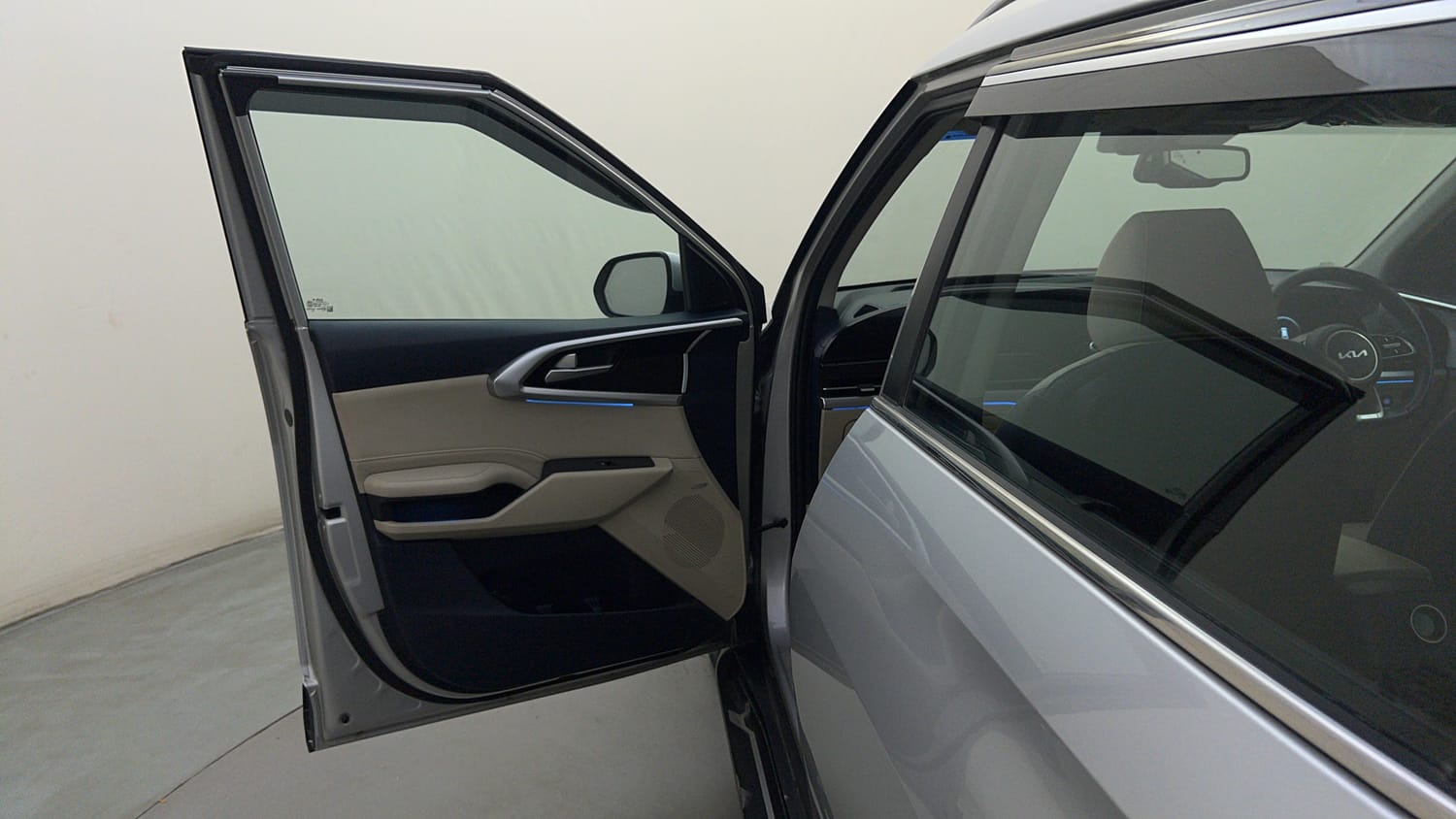 Used 2024 Kia Carens Luxury Plus 1.5 Turbo Petrol DCT 7 STR Petrol Automatic interior LEFT FRONT DOOR OPEN VIEW