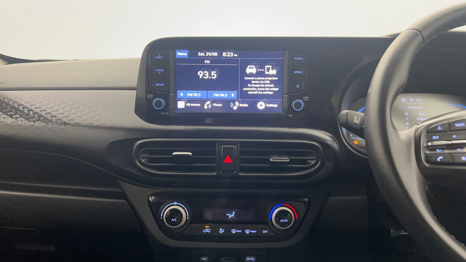 Used 2024 Hyundai Exter SX (O) Connect 1.2 AMT Petrol Automatic interior MUSIC SYSTEM & AC CONTROL VIEW