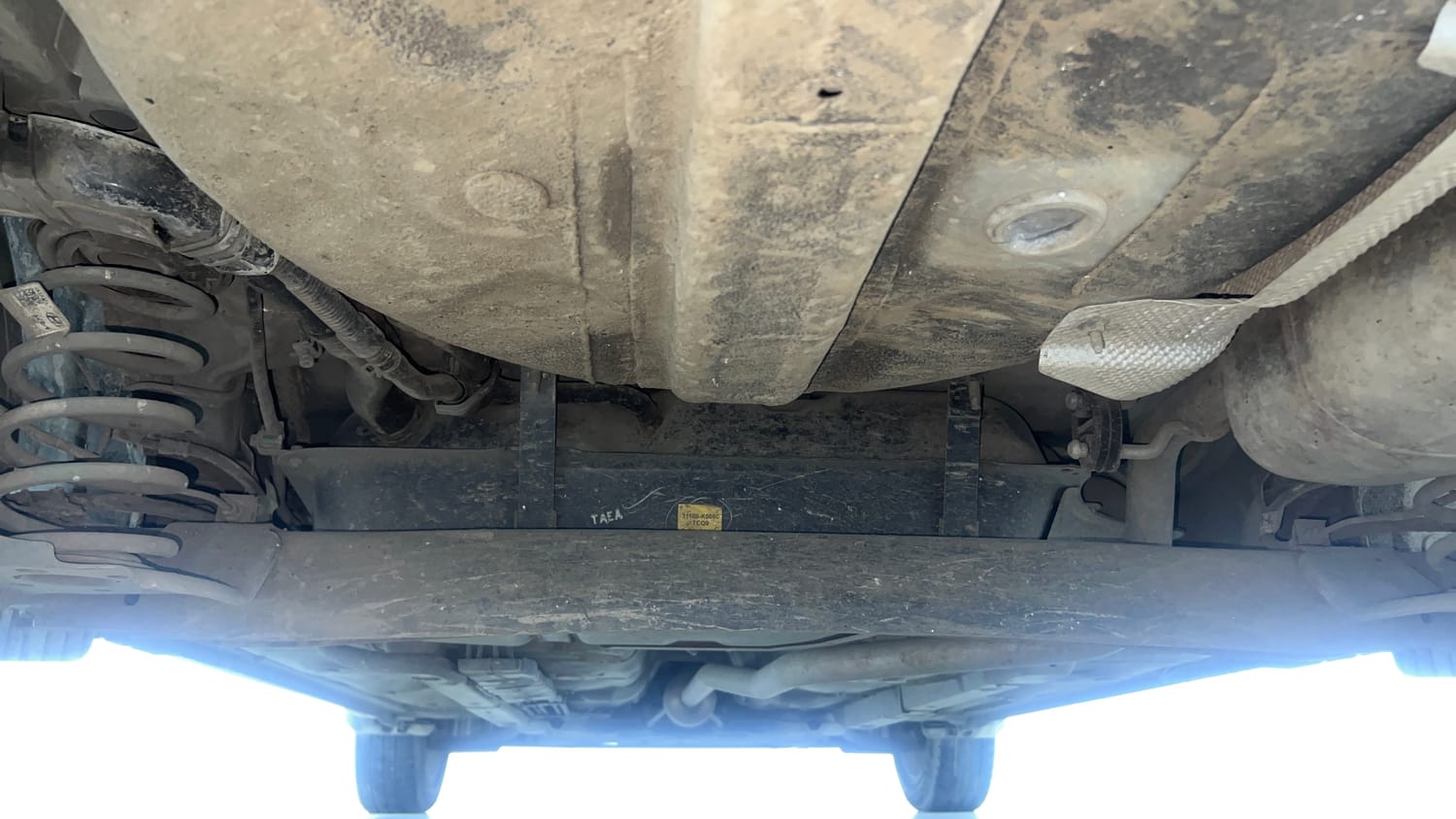 Used 2024 Hyundai Aura SX 1.2 CNG Cng Manual extra REAR UNDERBODY VIEW (TAKEN FROM REAR)