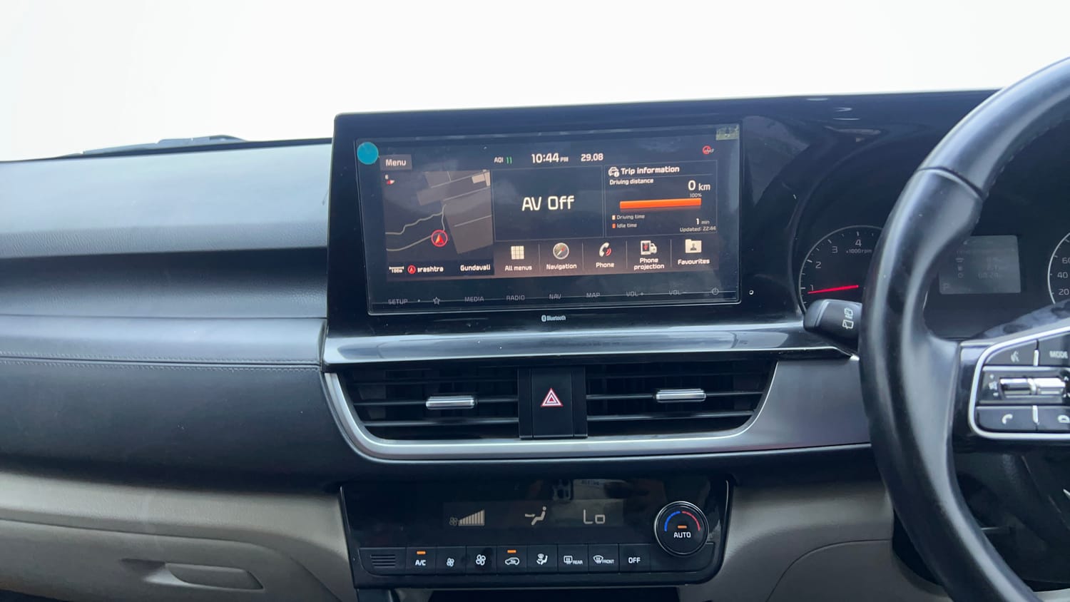 Used 2020 Kia Seltos HTX IVT 1.5 Petrol Automatic interior MUSIC SYSTEM & AC CONTROL VIEW