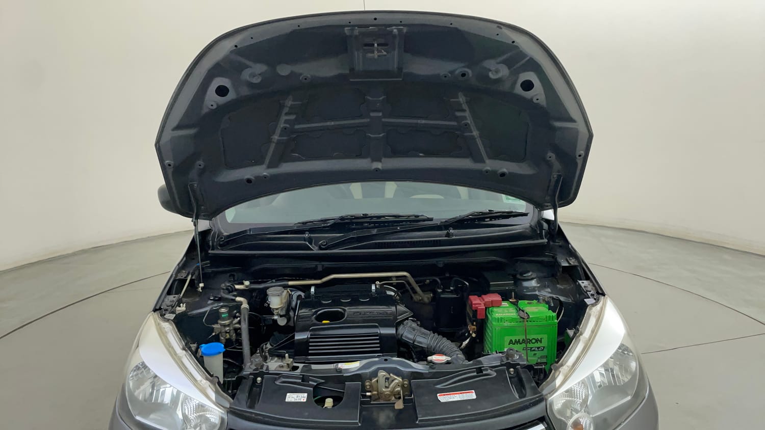 Used 2014 Maruti Suzuki Celerio VXi AMT Petrol Automatic engine ENGINE & BONNET OPEN FRONT VIEW
