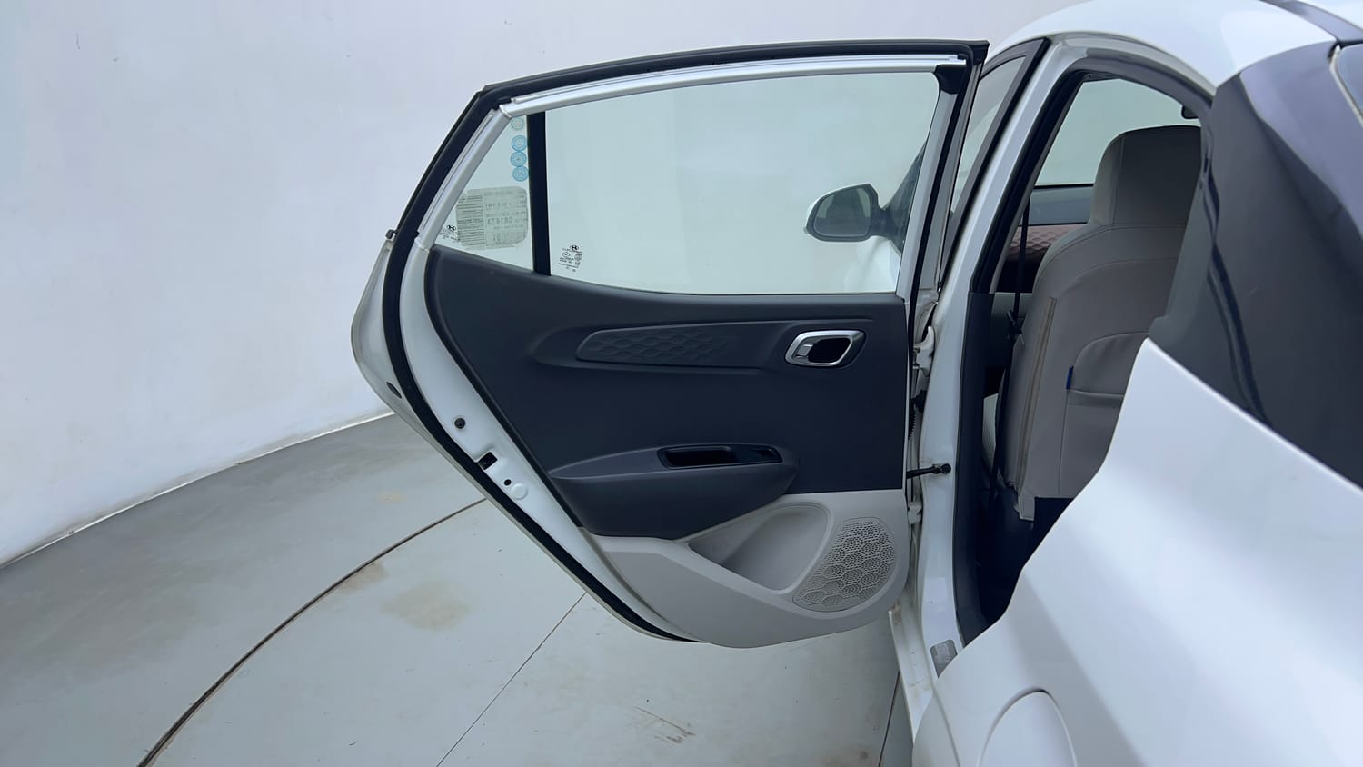 Used 2021 Hyundai Aura SX Plus 1.2 AMT Petrol Petrol Automatic interior LEFT REAR DOOR OPEN VIEW