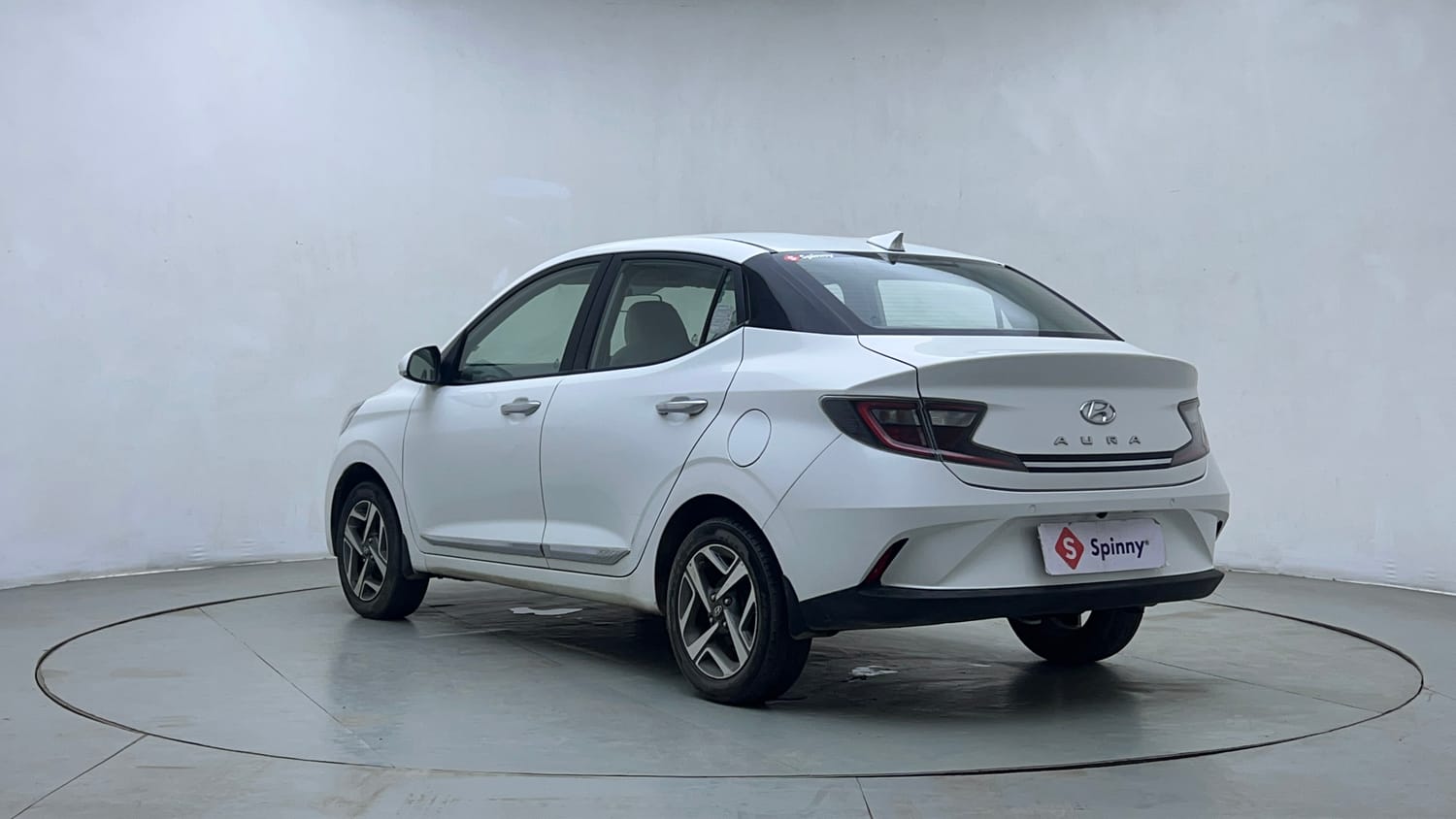 Used 2021 Hyundai Aura SX Plus 1.2 AMT Petrol Petrol Automatic exterior LEFT REAR CORNER VIEW
