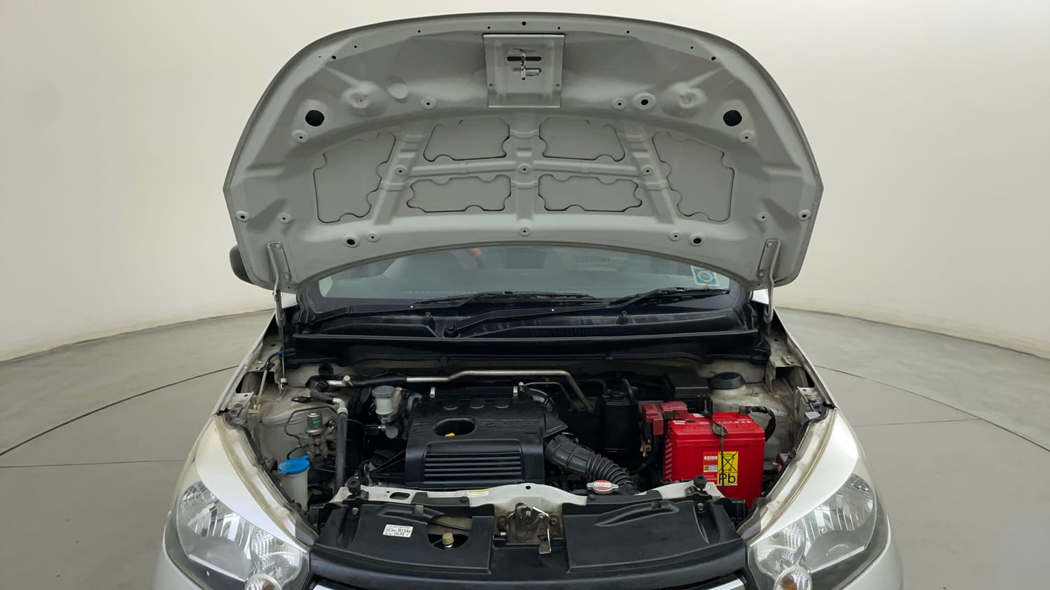 Used 2015 Maruti Suzuki Celerio VXi AMT Petrol Automatic engine ENGINE & BONNET OPEN FRONT VIEW