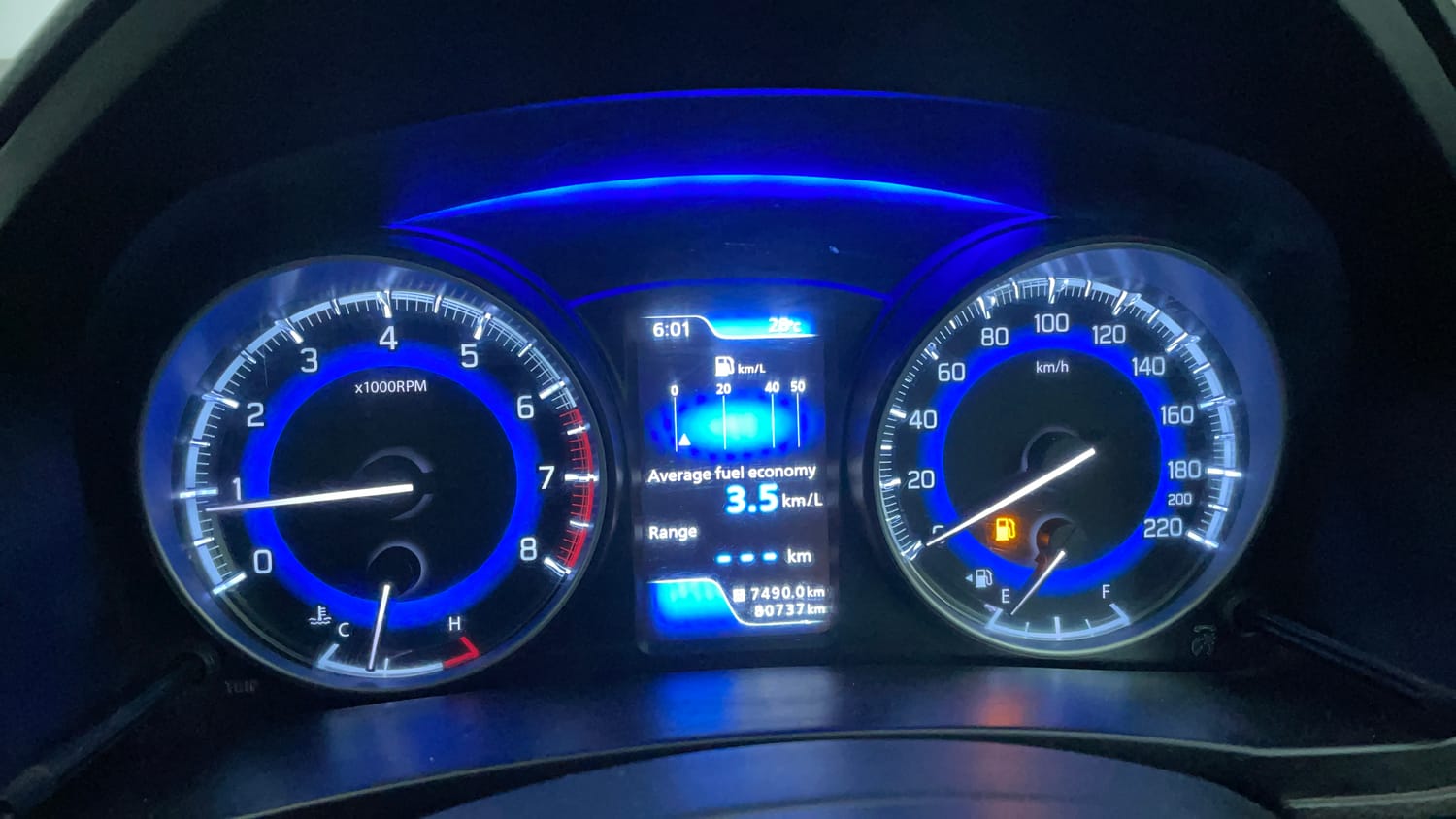 Used 2019 Maruti Suzuki Baleno Alpha Petrol Manual interior CLUSTERMETER VIEW
