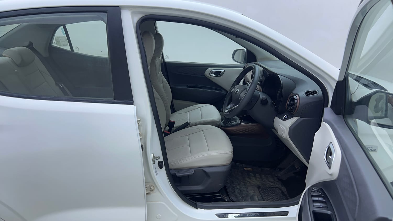 Used 2021 Hyundai Aura SX Plus 1.2 AMT Petrol Petrol Automatic interior RIGHT SIDE FRONT DOOR CABIN VIEW