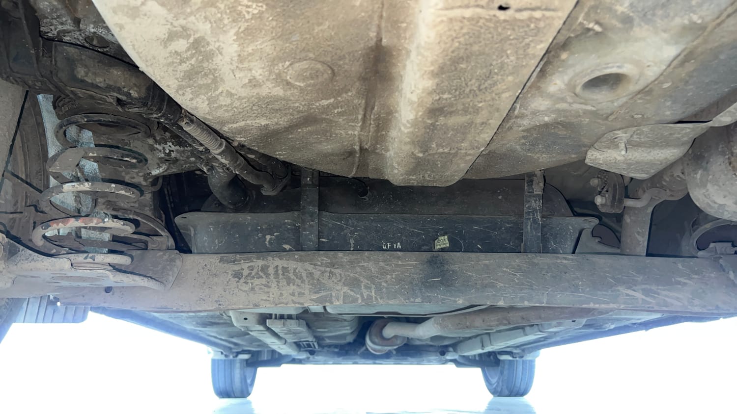 Used 2021 Hyundai Aura SX Plus 1.2 AMT Petrol Petrol Automatic extra REAR UNDERBODY VIEW (TAKEN FROM REAR)