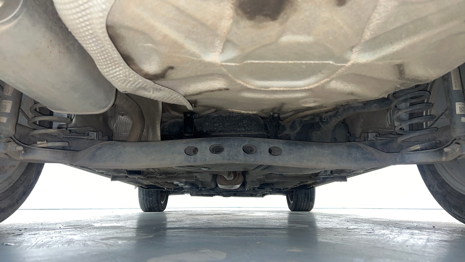 Used 2024 Volkswagen Virtus Highline 1.0 TSI AT Petrol Automatic extra REAR UNDERBODY VIEW (TAKEN FROM REAR)