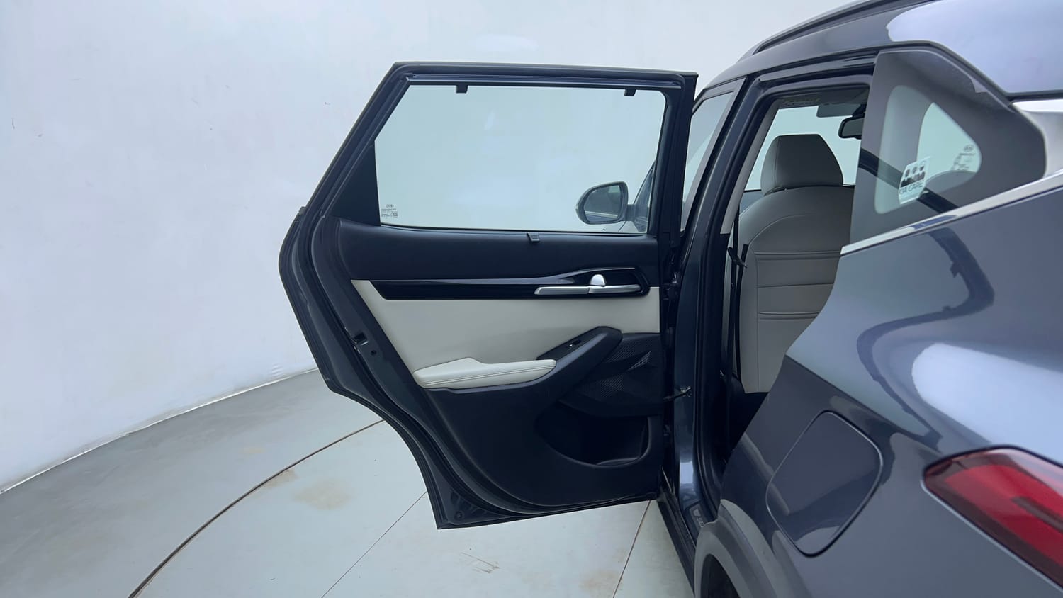 Used 2020 Kia Seltos HTX 1.5 Petrol Manual interior LEFT REAR DOOR OPEN VIEW