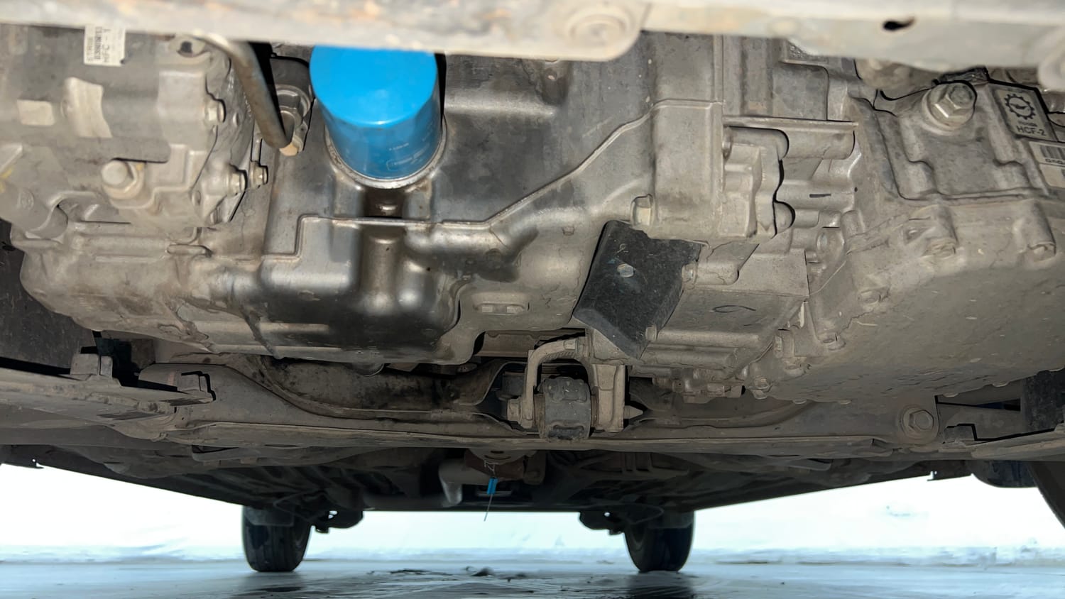 Used 2023 Honda Amaze VX CVT 1.2 Petrol Petrol Automatic extra FRONT LEFT UNDERBODY VIEW
