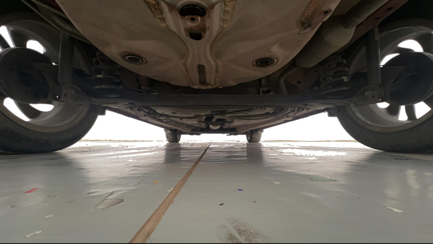 Used 2021 Toyota Glanza G Petrol Manual extra REAR UNDERBODY VIEW (TAKEN FROM REAR)
