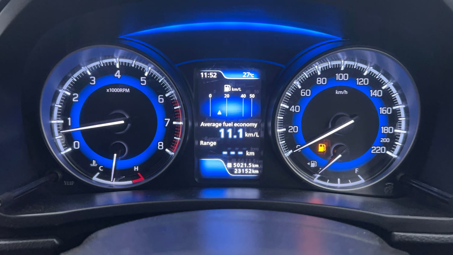 Used 2021 Toyota Glanza G Petrol Manual interior CLUSTERMETER VIEW