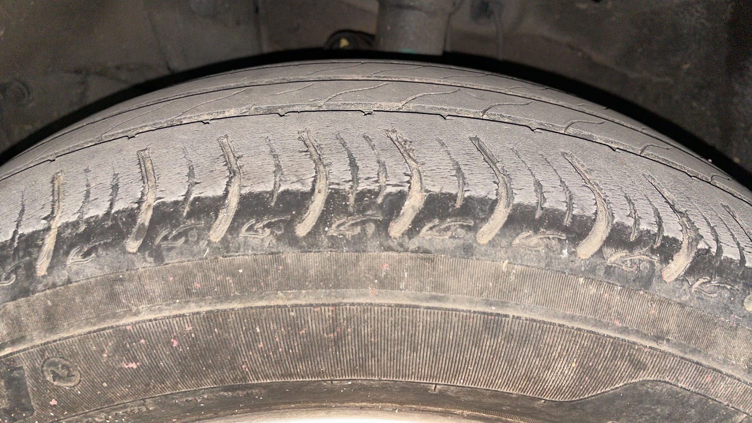 Used 2021 Honda Amaze 1.2 VX CVT Petrol Petrol Automatic tyres LEFT FRONT TYRE TREAD VIEW
