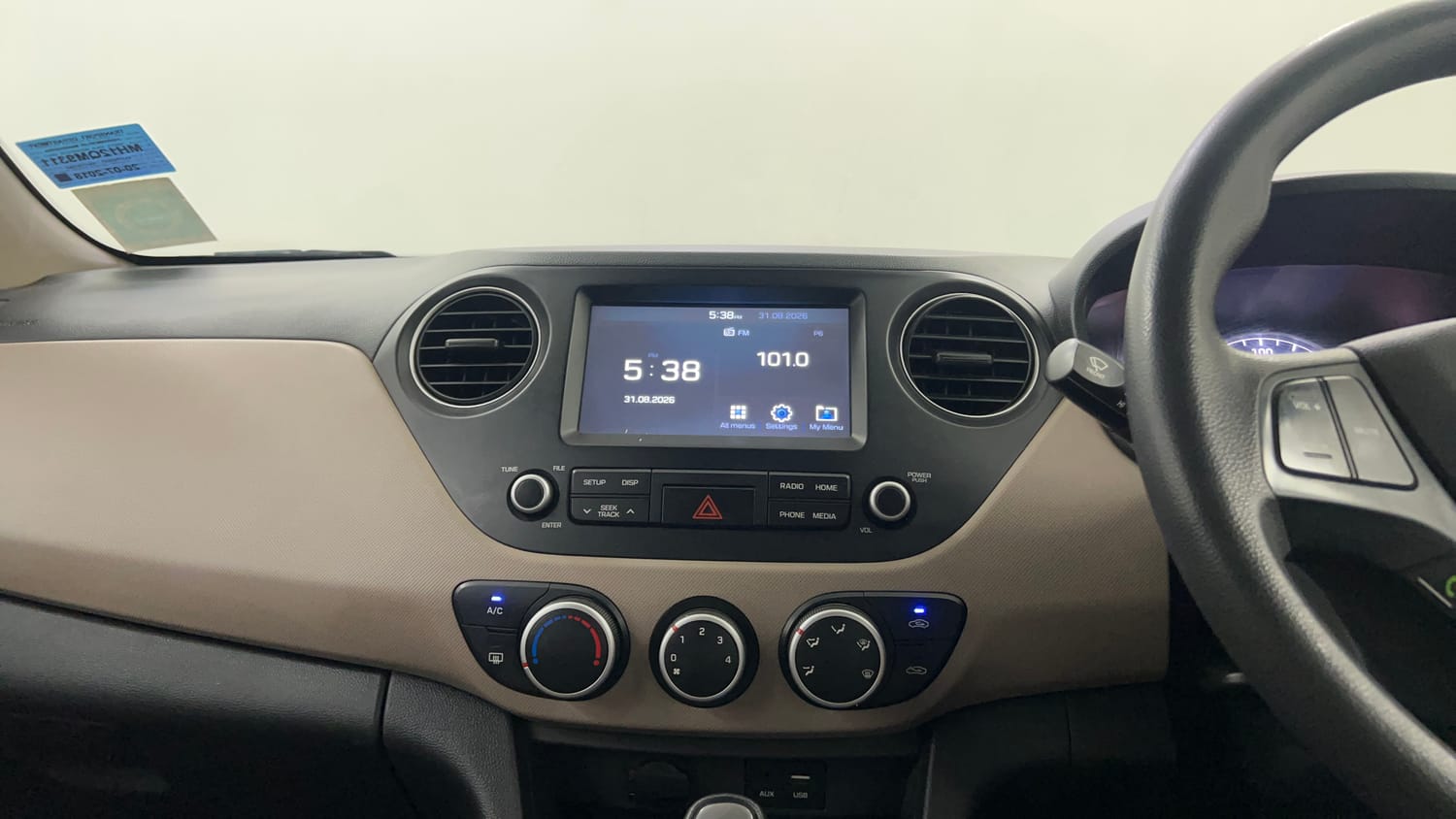 Used 2018 Hyundai Grand i10 Sportz AT 1.2 Kappa VTVT Petrol Automatic interior MUSIC SYSTEM & AC CONTROL VIEW