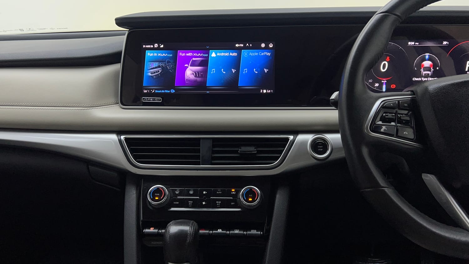 Used 2021 Mahindra XUV700 AX 7 Diesel AT Luxury Pack 7 STR Diesel Automatic interior MUSIC SYSTEM & AC CONTROL VIEW