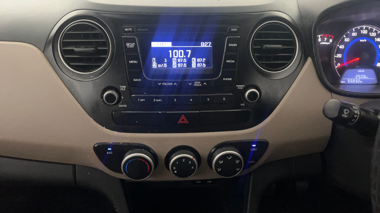 Used 2019 Hyundai Grand i10 Magna 1.2 Kappa VTVT Petrol Manual interior MUSIC SYSTEM & AC CONTROL VIEW