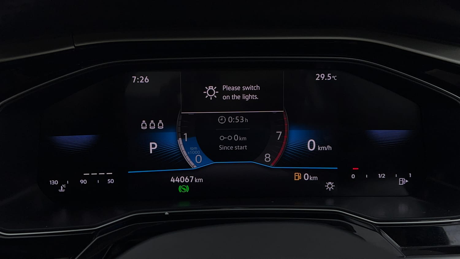 Used 2024 Volkswagen Virtus Topline 1.0 TSI AT Petrol Automatic interior CLUSTERMETER VIEW