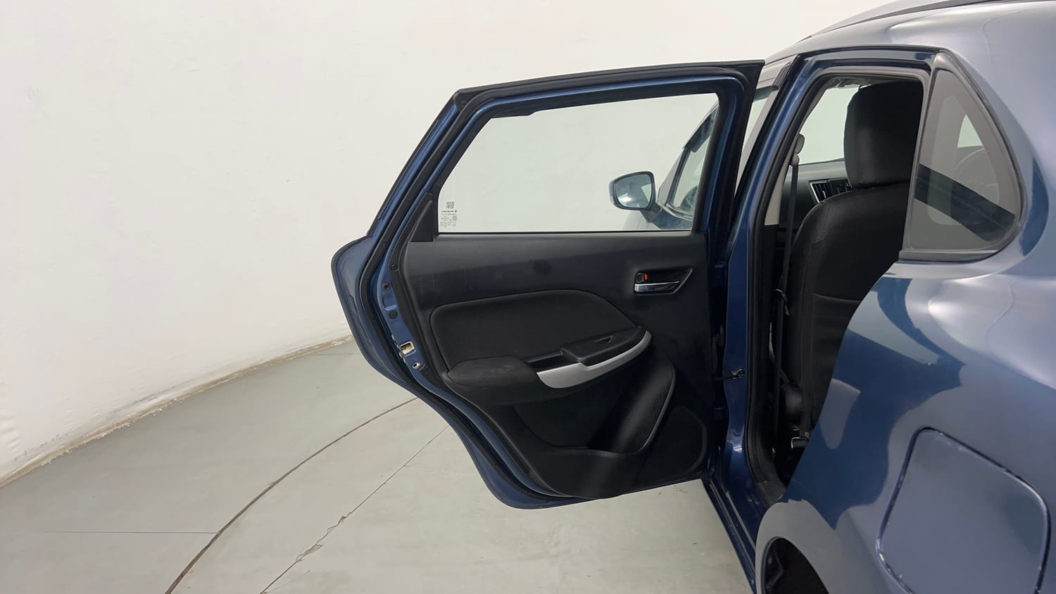 Used 2017 Maruti Suzuki Baleno Delta 1.2 Petrol Manual interior LEFT REAR DOOR OPEN VIEW