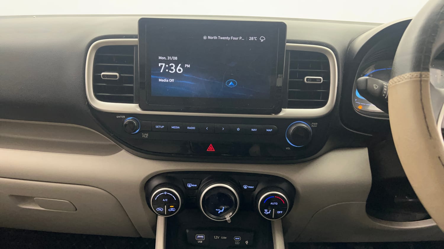 Used 2022 Hyundai Venue SX 1.2 Petrol Petrol Manual interior MUSIC SYSTEM & AC CONTROL VIEW