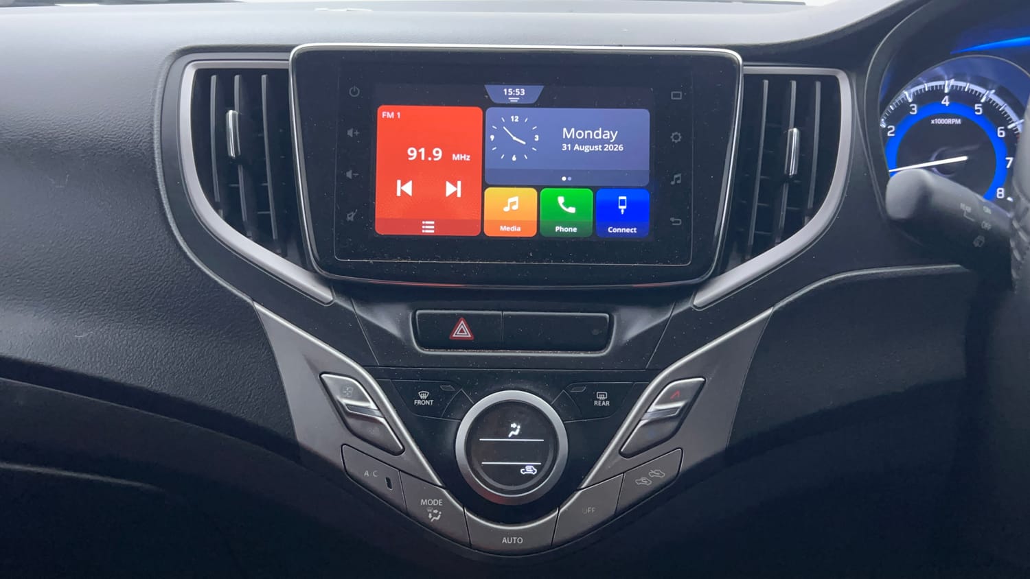 Used 2021 Toyota Glanza G Petrol Manual interior MUSIC SYSTEM & AC CONTROL VIEW