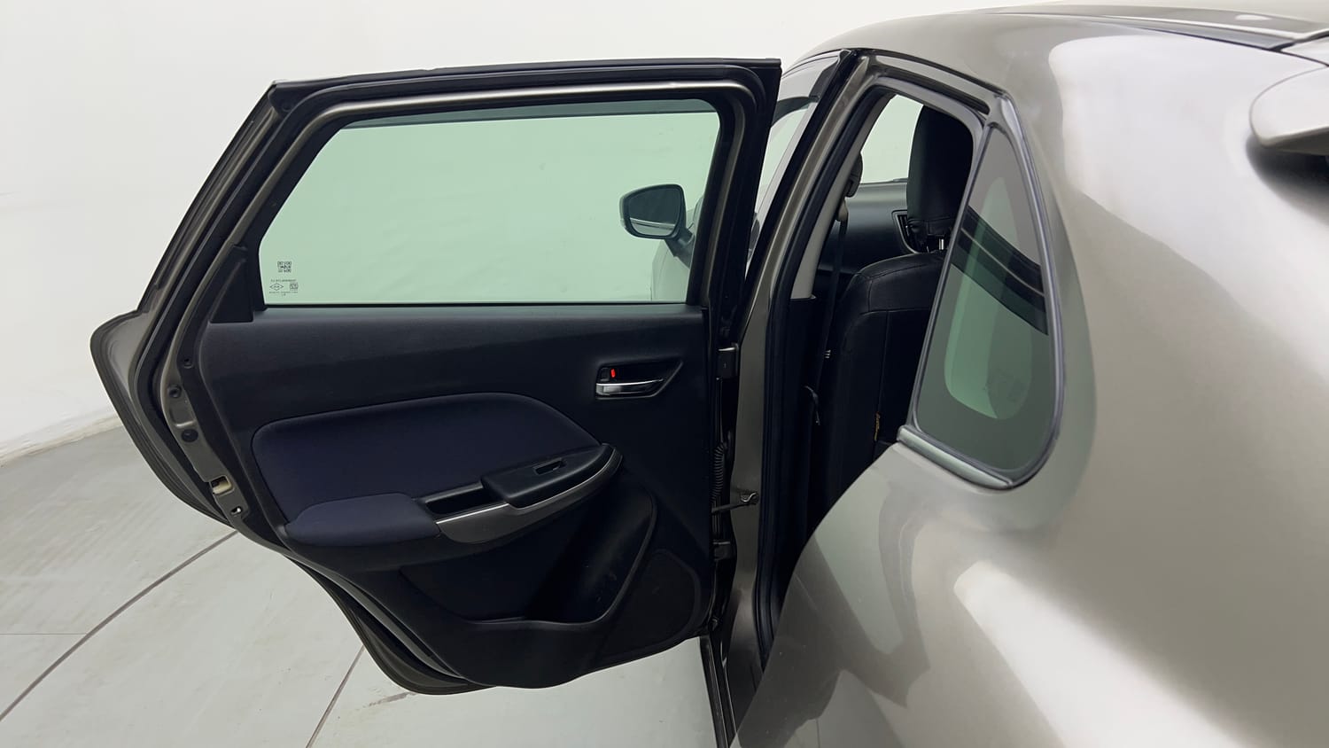 Used 2019 Toyota Glanza V Petrol Manual interior LEFT REAR DOOR OPEN VIEW