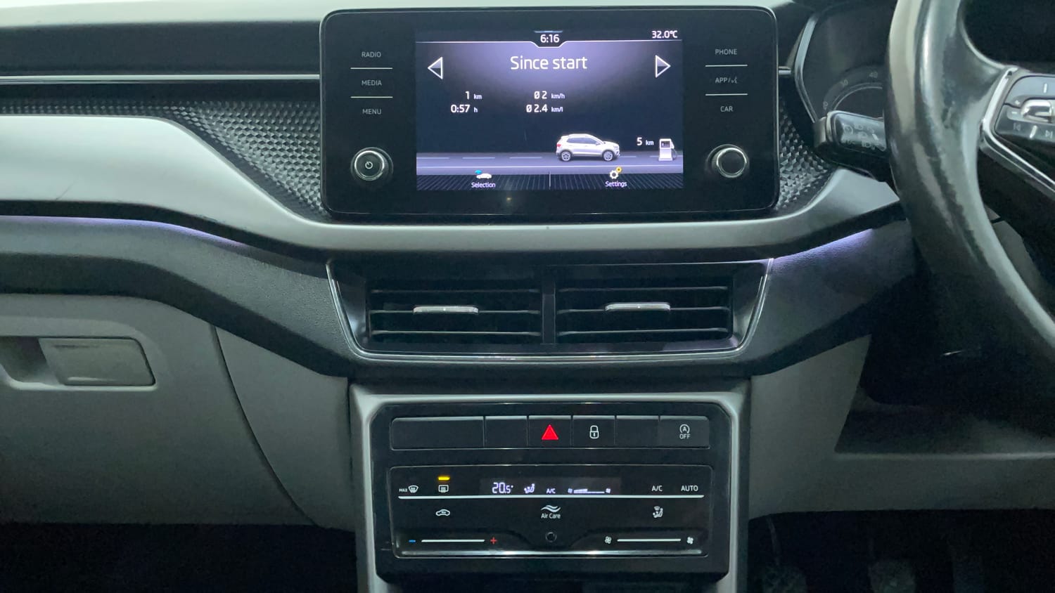 Used 2023 Skoda Kushaq Ambition 1.0L TSI MT Petrol Manual interior MUSIC SYSTEM & AC CONTROL VIEW