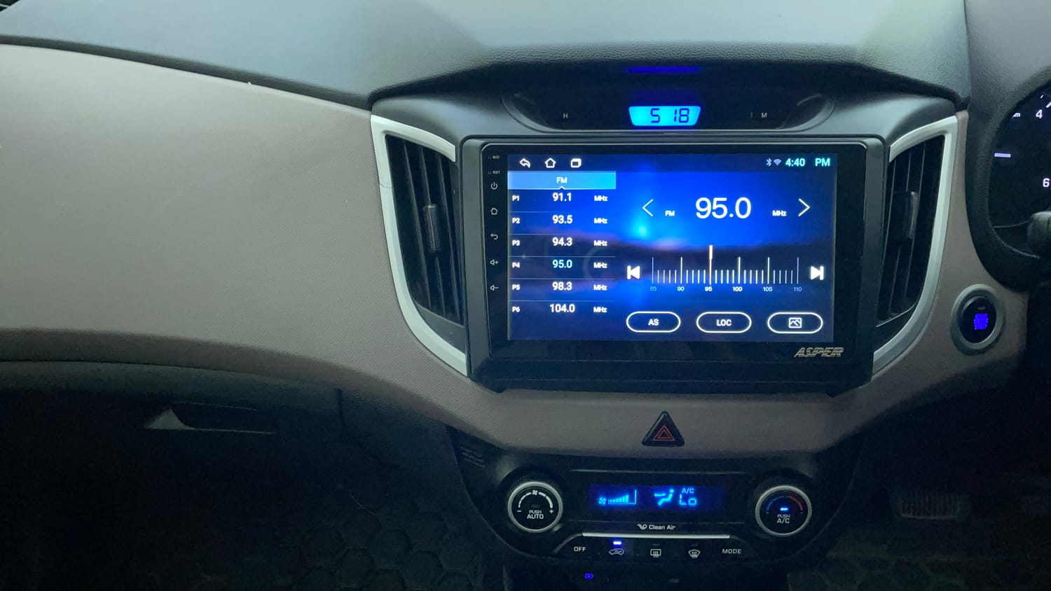 Used 2018 Hyundai Creta SX 1.6 AT CRDi Diesel Automatic interior MUSIC SYSTEM & AC CONTROL VIEW