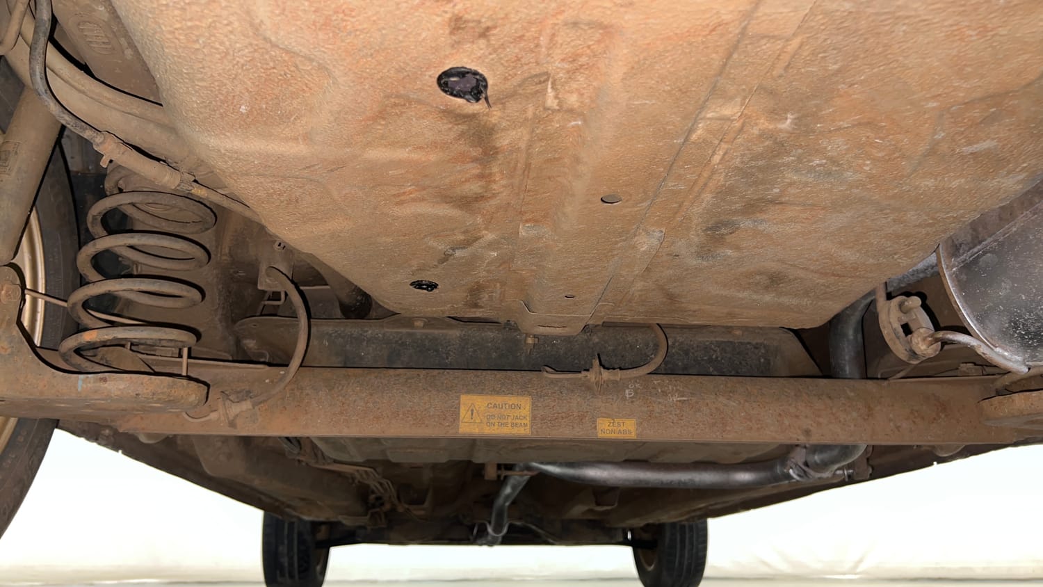 Used 2015 Tata Zest XE Petrol Petrol Manual extra REAR UNDERBODY VIEW (TAKEN FROM REAR)