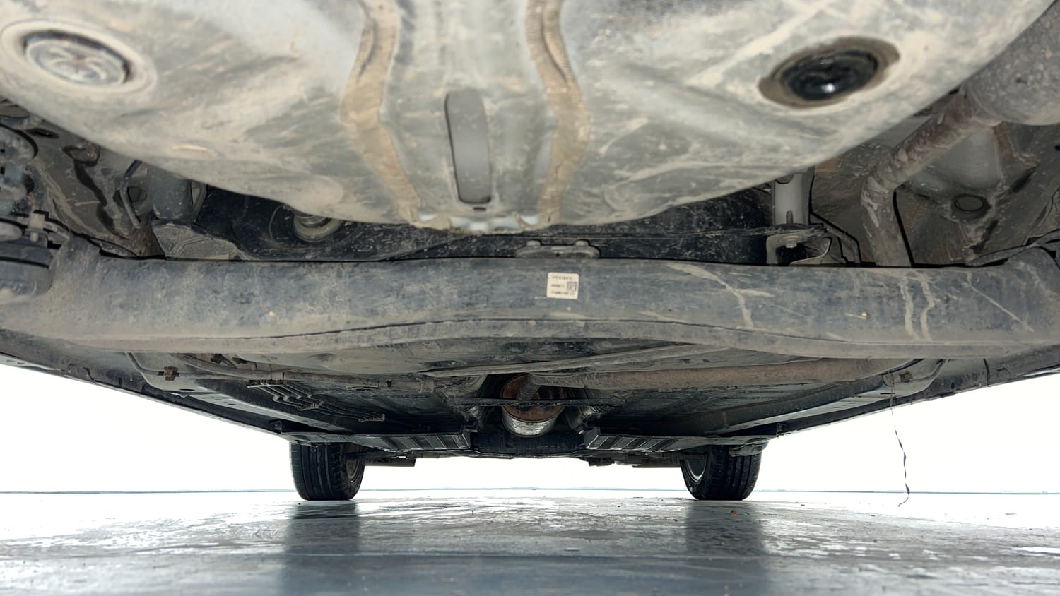 Used 2022 Toyota Glanza V AMT Petrol Automatic extra REAR UNDERBODY VIEW (TAKEN FROM REAR)