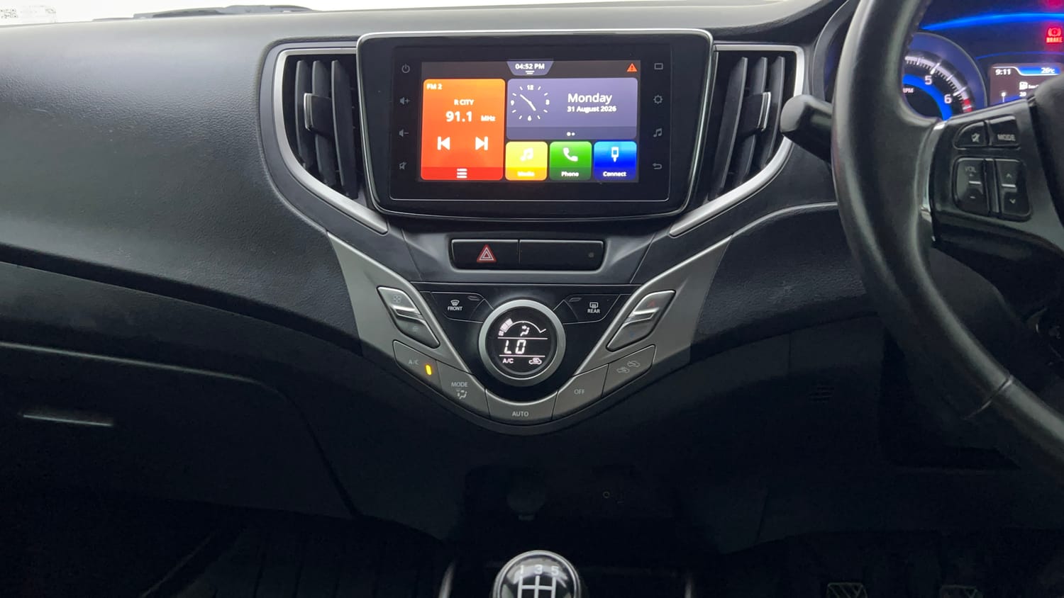 Used 2019 Toyota Glanza V Petrol Manual interior MUSIC SYSTEM & AC CONTROL VIEW