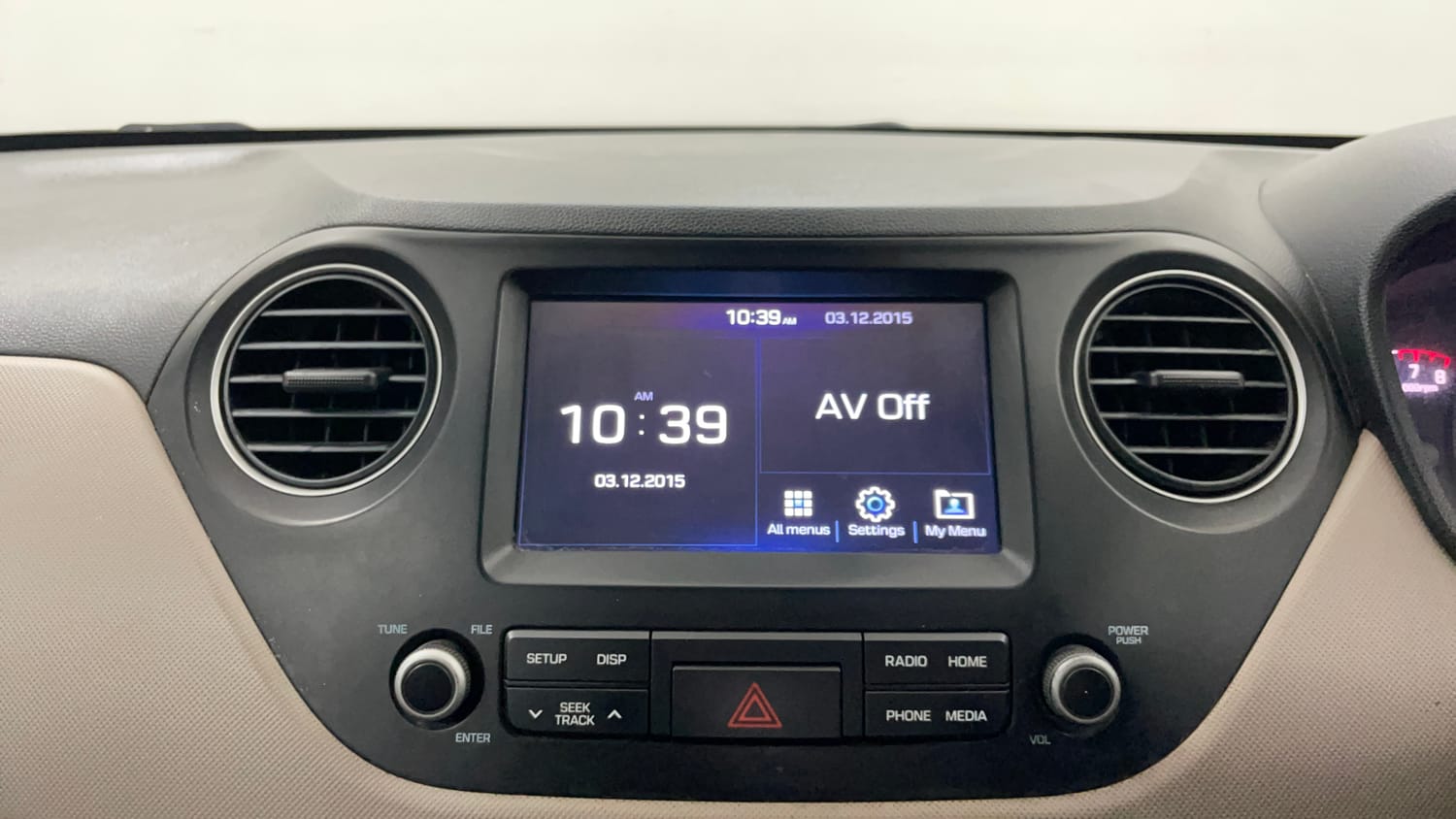 Used 2018 Hyundai Grand i10 Sportz 1.2 Kappa VTVT Petrol Manual interior MUSIC SYSTEM & AC CONTROL VIEW