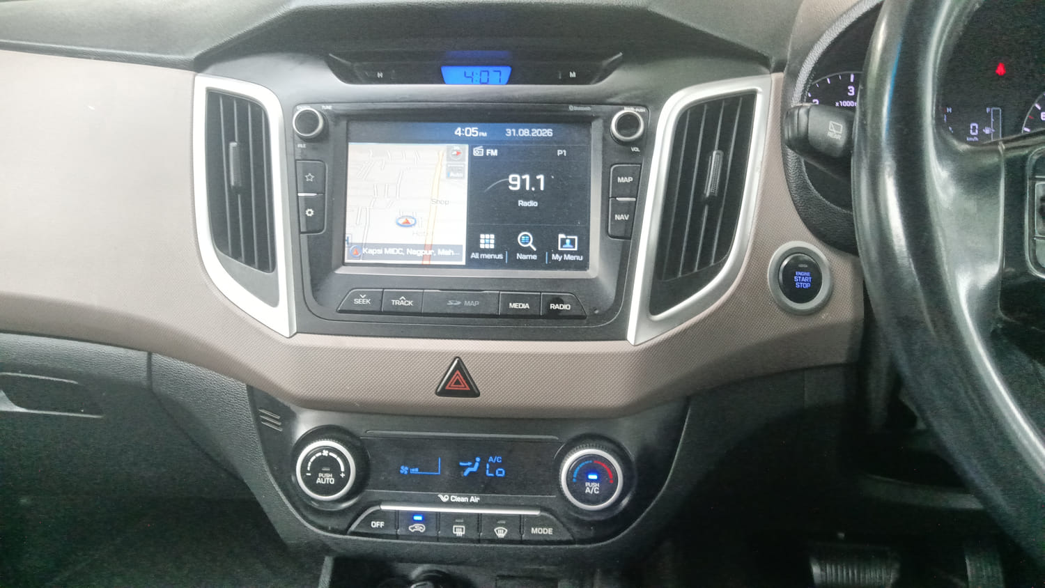 Used 2019 Hyundai Creta SX 1.6 AT CRDi Diesel Automatic interior MUSIC SYSTEM & AC CONTROL VIEW