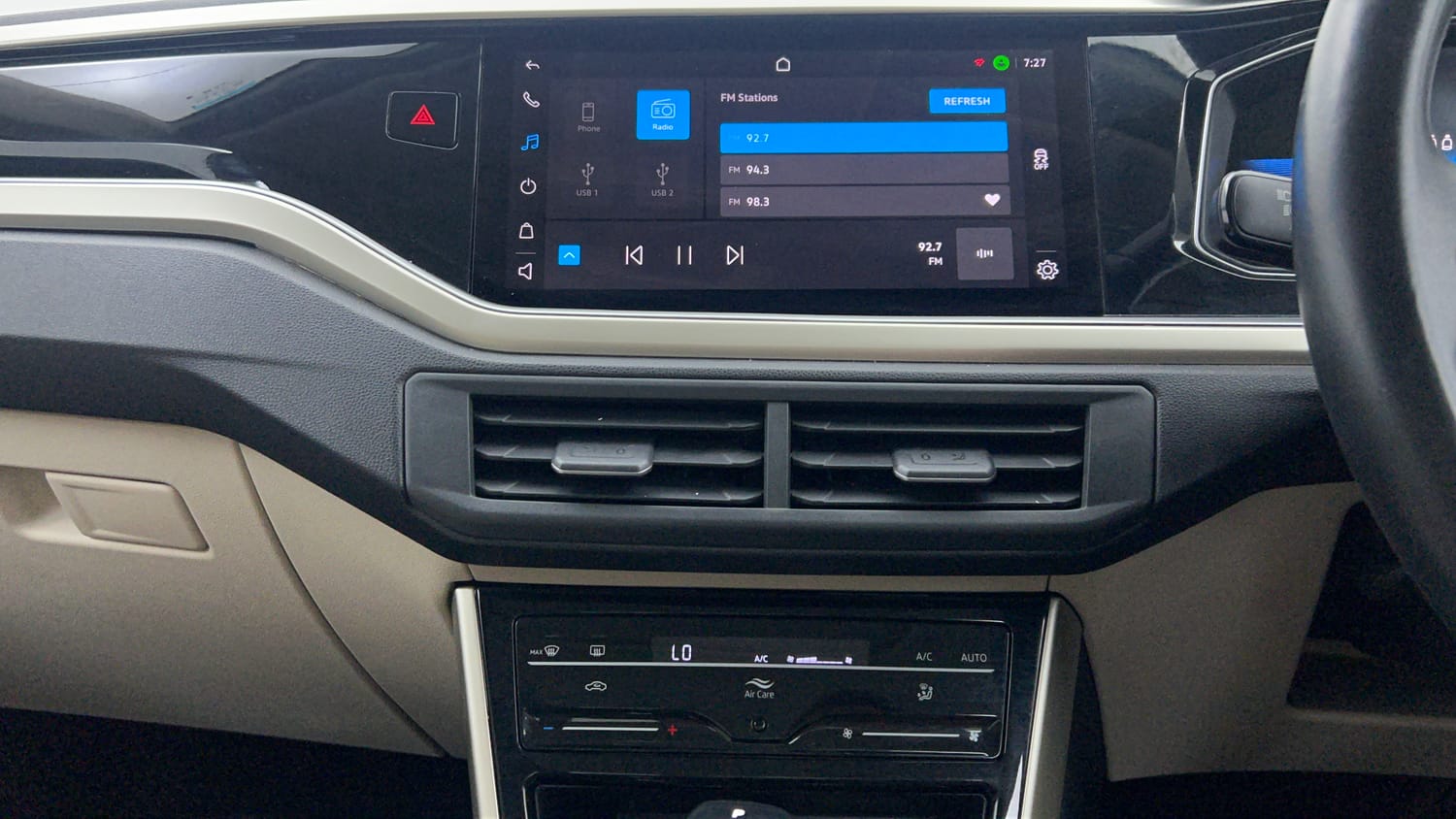 Used 2024 Volkswagen Virtus Topline 1.0 TSI AT Petrol Automatic interior MUSIC SYSTEM & AC CONTROL VIEW