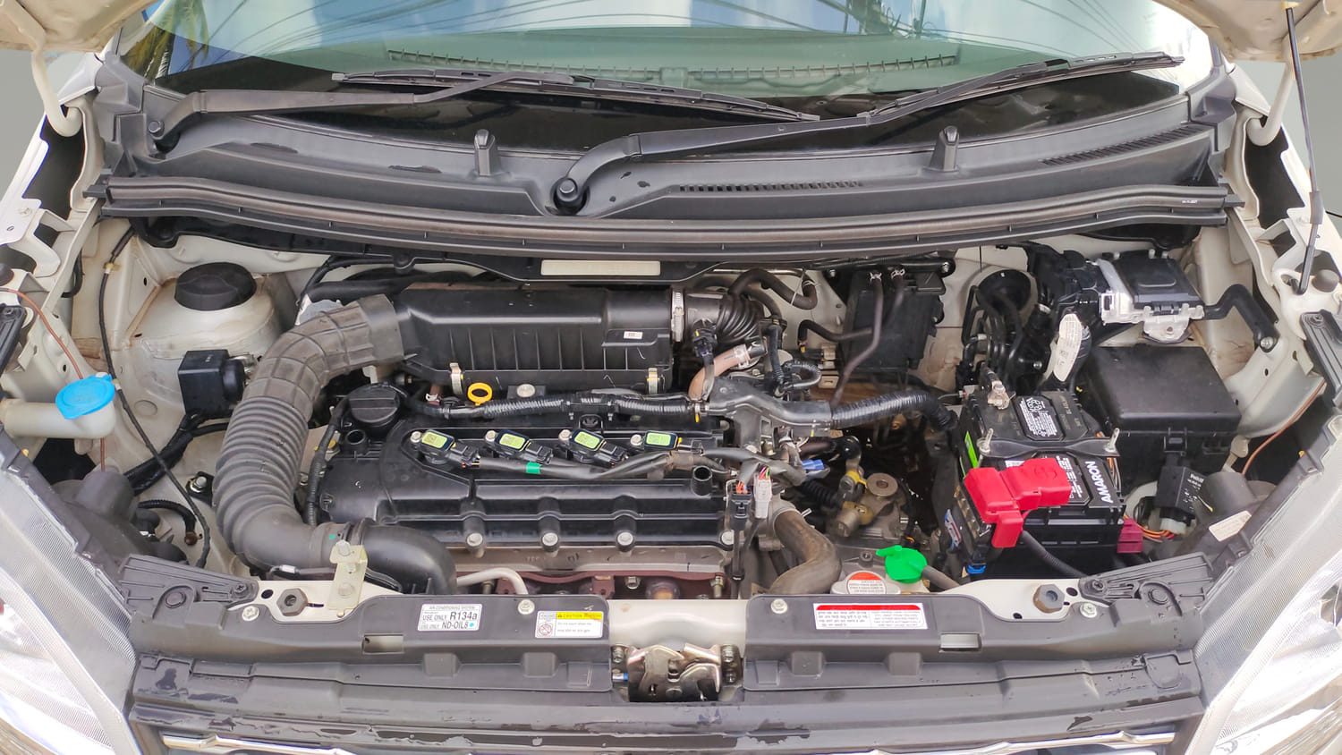 Used 2022 Maruti Suzuki Wagon R ZXi 1.2 Petrol Manual engine ENGINE & BONNET OPEN FRONT VIEW
