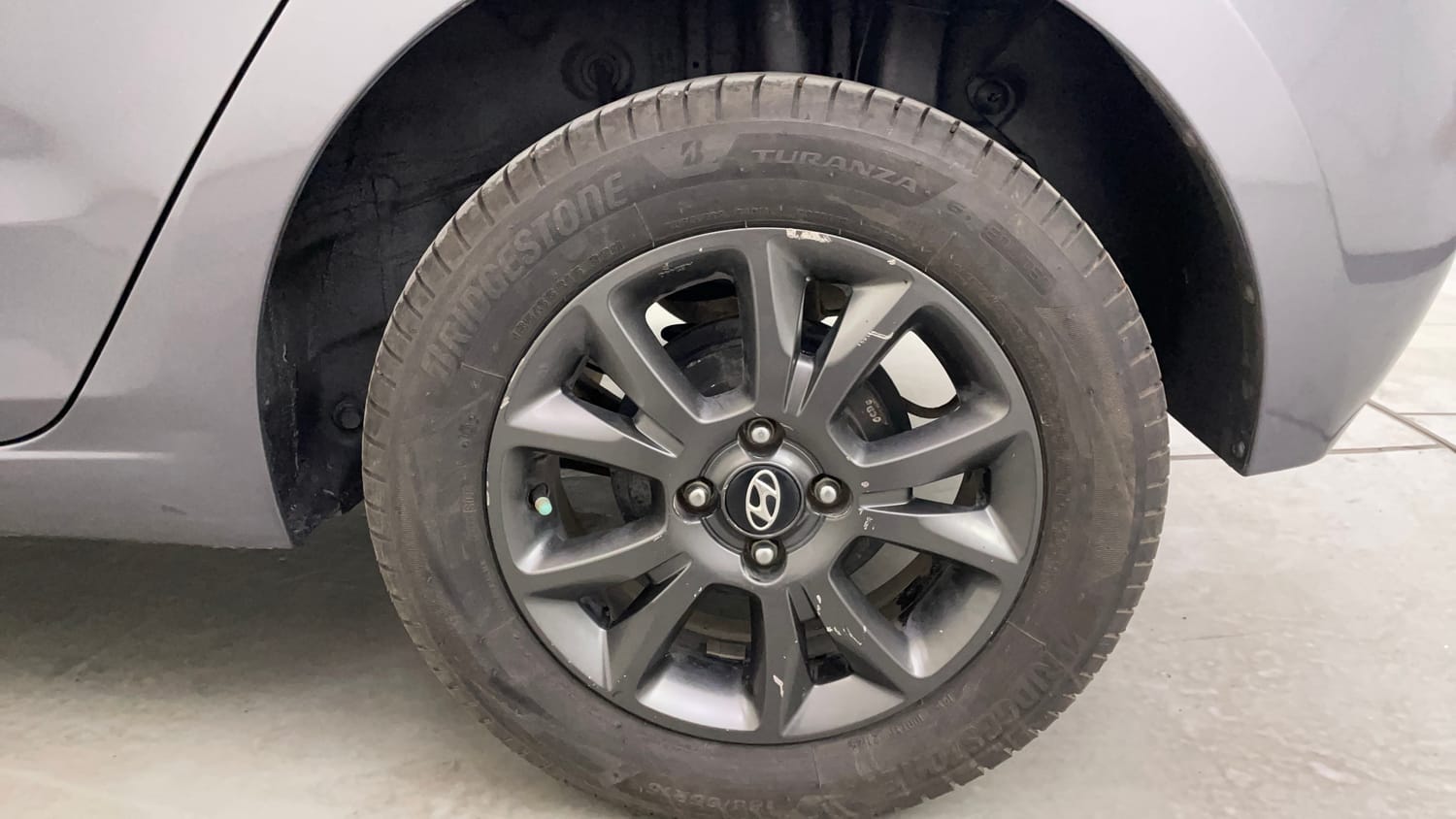 Used 2019 Hyundai Elite i20 Sportz Plus 1.2 CVT Petrol Automatic tyres LEFT REAR TYRE RIM VIEW