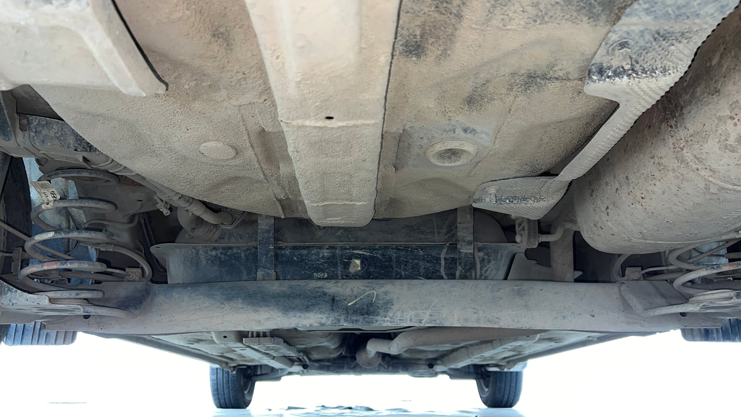 Used 2022 Hyundai Aura S 1.2 Petrol Petrol Manual extra REAR UNDERBODY VIEW (TAKEN FROM REAR)