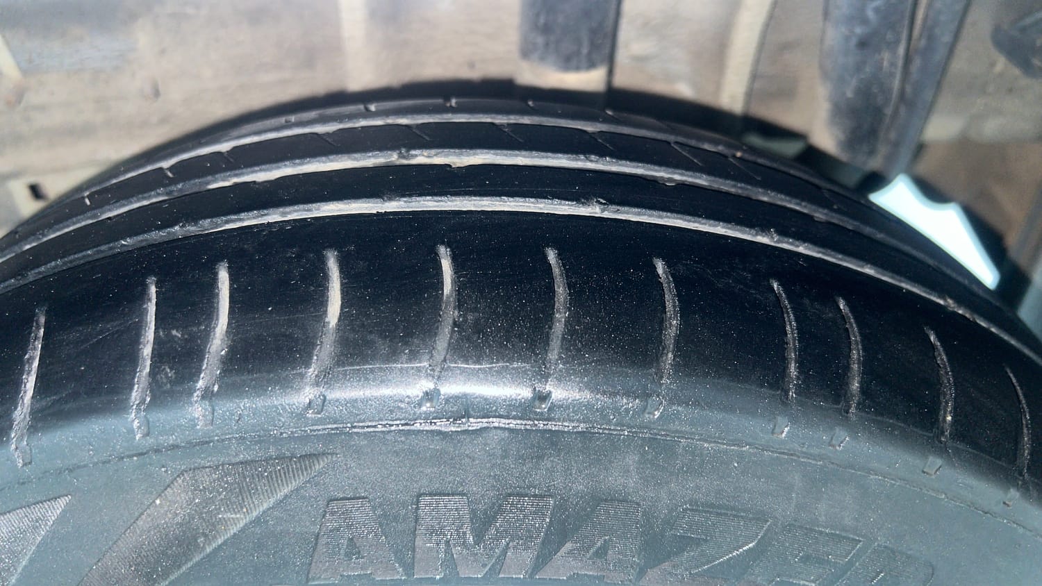 Used 2017 Tata Tiago Revotron XM Petrol Manual tyres LEFT REAR TYRE TREAD VIEW