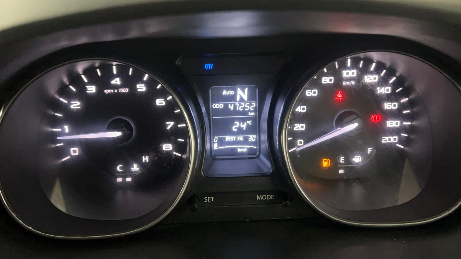 Used 2018 Tata Tiago Revotron XZA Petrol Automatic interior CLUSTERMETER VIEW