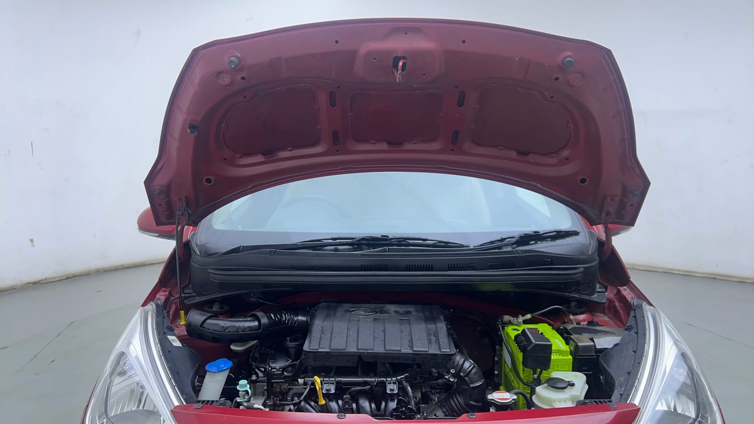 Used 2017 Hyundai Grand i10 Sportz (O) 1.2 Kappa VTVT Petrol Manual engine ENGINE & BONNET OPEN FRONT VIEW