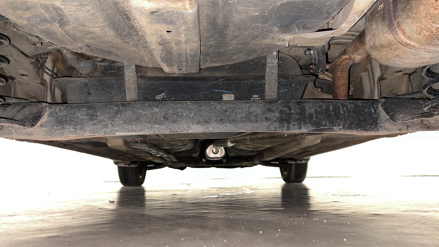 Used 2014 Hyundai Grand i10 Asta 1.2 Kappa VTVT Petrol Manual extra REAR UNDERBODY VIEW (TAKEN FROM REAR)