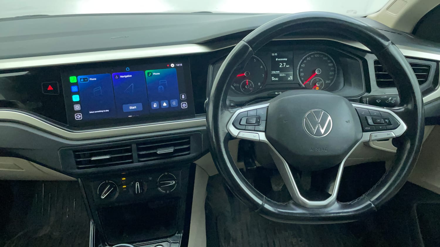 Used 2022 Volkswagen Virtus Highline 1.0 TSI MT Petrol Manual interior STEERING VIEW