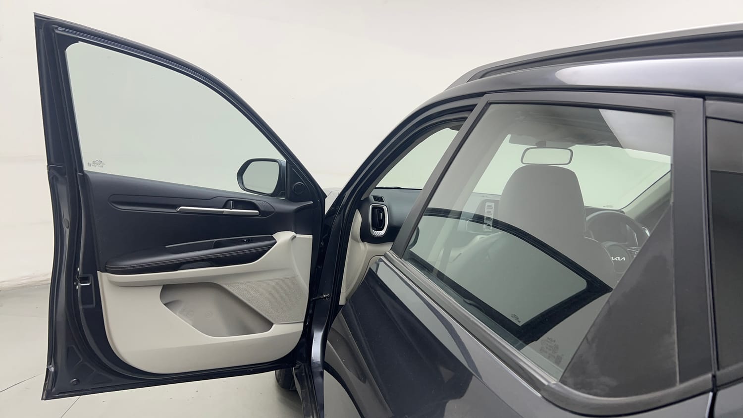 Used 2023 Kia Sonet HTX 1.0 Turbo Petrol DCT Petrol Automatic interior LEFT FRONT DOOR OPEN VIEW