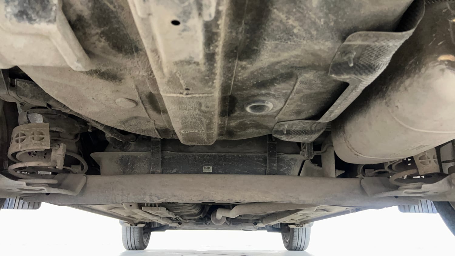 Used 2022 Hyundai Aura SX 1.2 Petrol Petrol Manual extra REAR UNDERBODY VIEW (TAKEN FROM REAR)