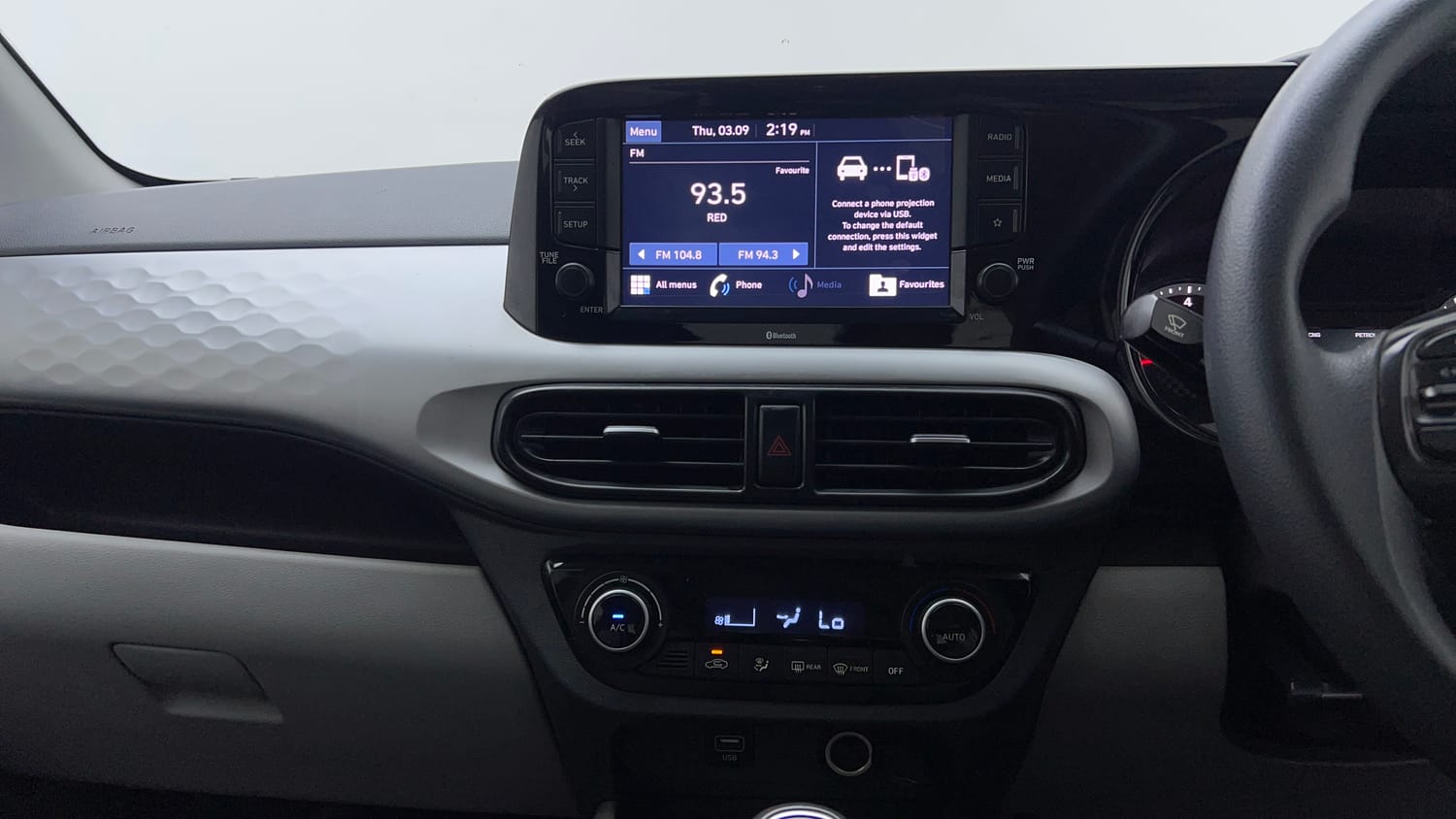 Used 2022 Hyundai Grand i10 Nios Sportz 1.2 Kappa VTVT CNG Cng Manual interior MUSIC SYSTEM & AC CONTROL VIEW