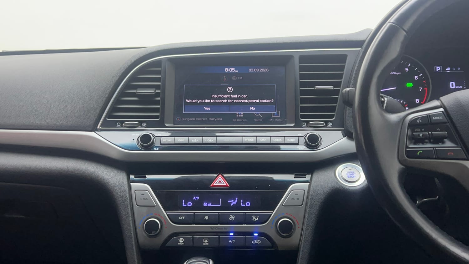 Used 2019 Hyundai Elantra 2.0 SX (O) AT Petrol Automatic interior MUSIC SYSTEM & AC CONTROL VIEW