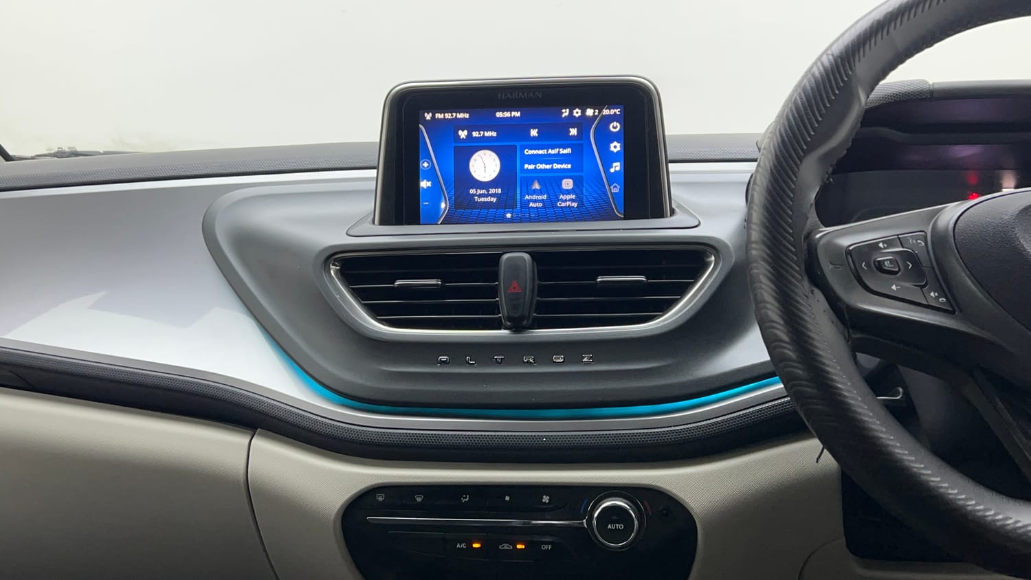 Used 2024 Tata Altroz XZ iCNG Cng Manual interior MUSIC SYSTEM & AC CONTROL VIEW