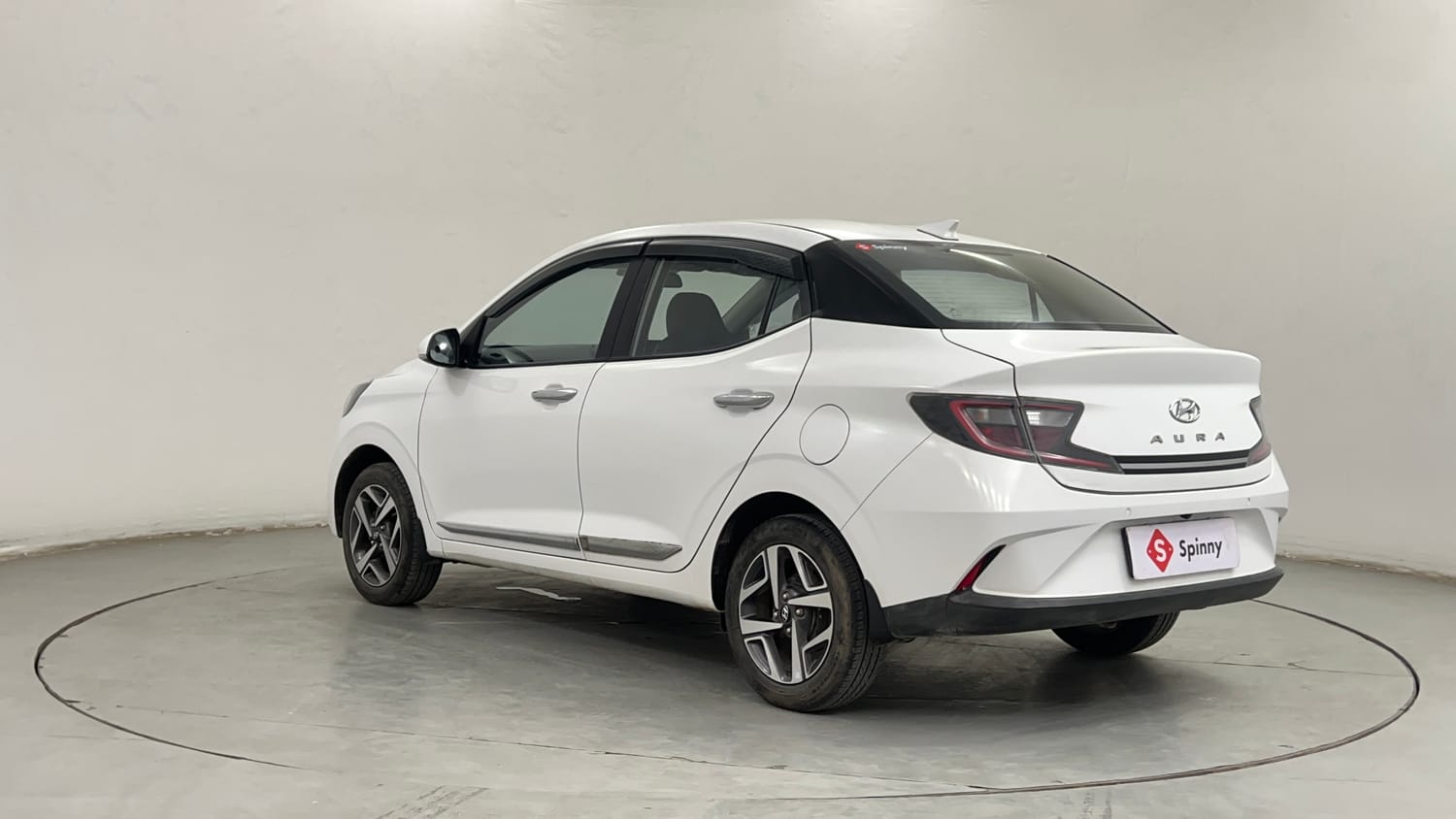 Used 2022 Hyundai Aura SX 1.2 Petrol Petrol Manual exterior LEFT REAR CORNER VIEW