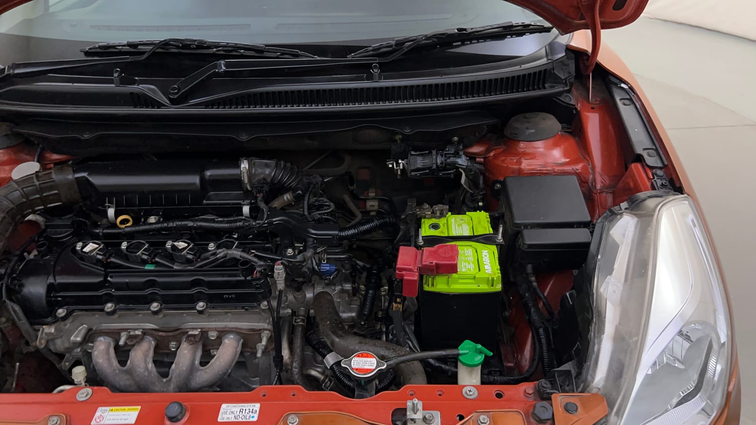 Used 2017 Maruti Suzuki Baleno Zeta 1.2 AT Petrol Automatic engine ENGINE LEFT SIDE HINGE & APRON VIEW